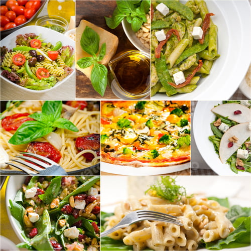 Preview: Healthy Vegetarian Pasta Soup Salad Pizza Italian Food Staples Collage