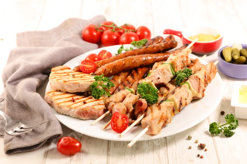 Preview: Barbecue Meat With Sausage, Skewer And Sirloin