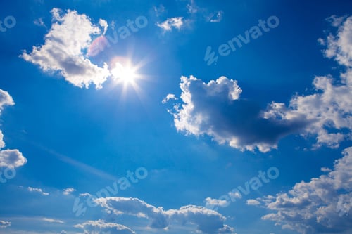 Preview: Blue Sky with Clouds and Sun