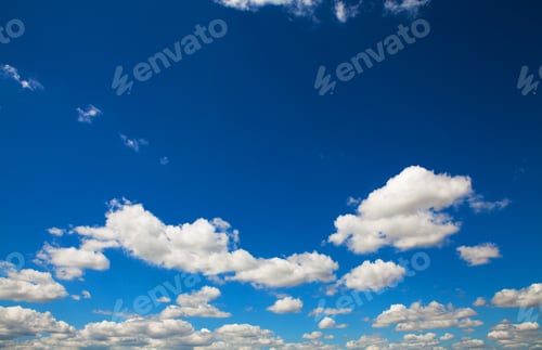 Preview: Blue Sky With White Clouds Background