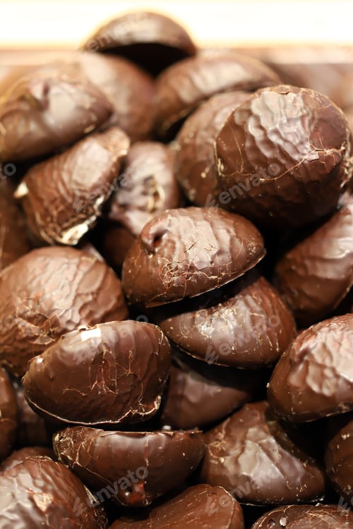 Preview: Selective Focus. Marshmallows In Chocolate As A Background.