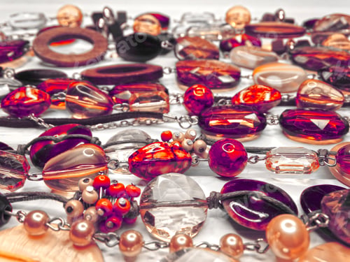 Preview: Jewelry Background Fashion Beads Necklace With Bright Crystals