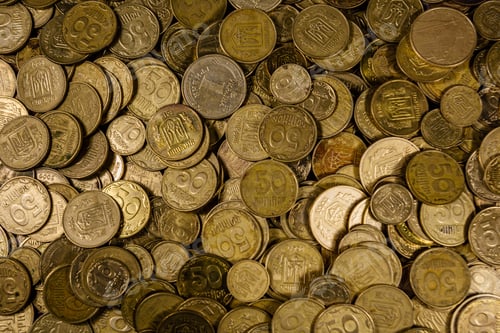 Preview: Heap Of Ukrainian Coins For The Background