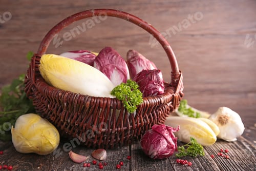 Preview: Chicory On Wood Background