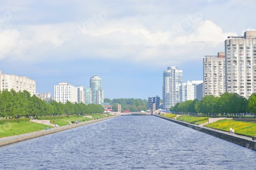 Preview: View Of Smolenka River And Novo Smolenskaya Embankment On Vasilevsky Island In St. Petersburg