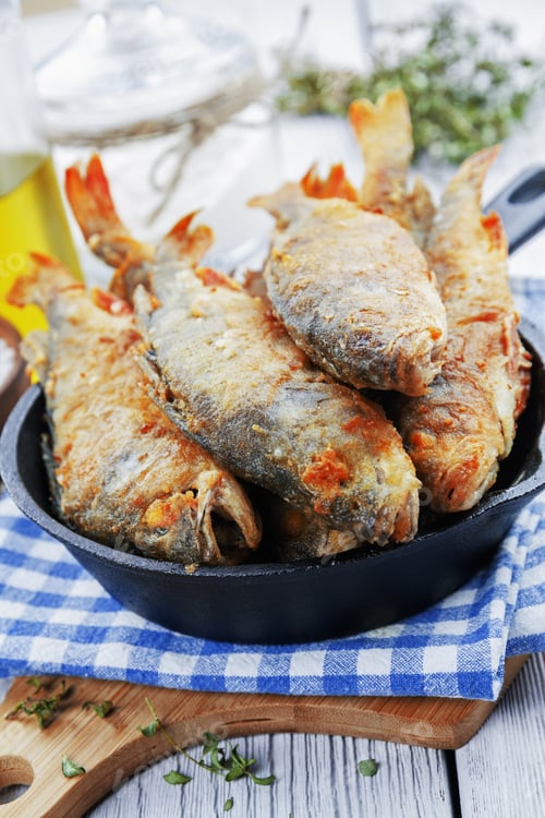 Preview: Fried Fish In A Frying Pan On The Table