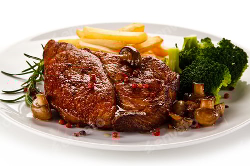 Preview: Delicious Steak with French Fries and Broccoli
