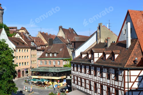 Preview: View Of Street In Center Of Nuremberg, Bavaria, Germany.