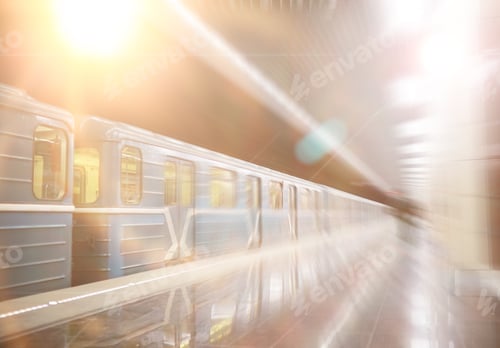 Preview: Subway Car With Empty Seats. Empty Subway Car.