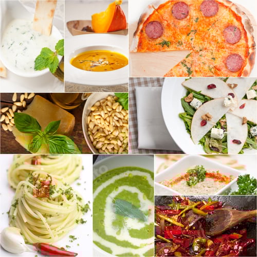 Preview: Healthy Vegetarian Pasta Soup Salad Pizza Italian Food Staples Collage