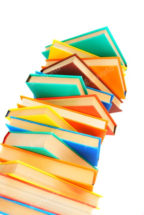 Preview: Mountain From Multi-Coloured Books On A White Background.