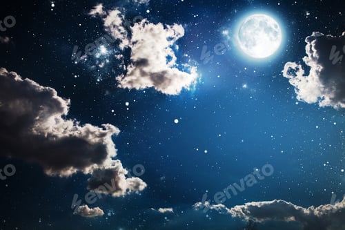 Preview: Night Sky With Stars And Moon