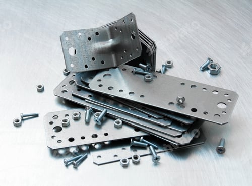 Preview: Metal Working Tools. Metal Style. Metal Preparations And Fixing Elements On The Scratched Metal