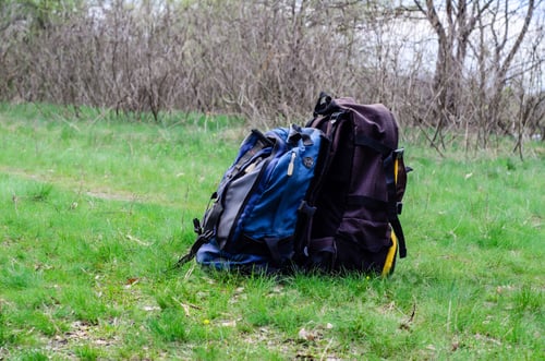 Preview: Two Touristic Backpacks On The Green Grass
