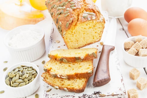 Preview: Homemade Sweet Pumpkin Cake On Wooden Table