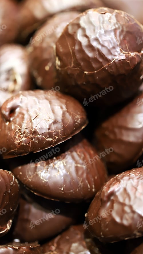 Preview: Selective Focus. Marshmallows In Chocolate As A Background.