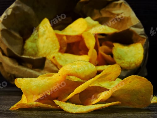 Preview: Crispy Potato Chips In A Paper Bag