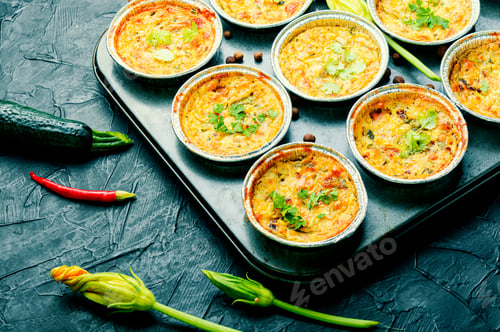Preview: Fresh From The Oven Muffins With Zucchini.Healthy Food.
