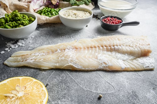 Preview: Cod Fish For English Traditional Fish And Chips Ingredients Beer Batter, Potatoe, Tartar Sauce