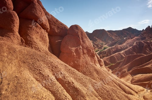 Preview: Fairy Tale Canyon, Rock Formations On The Issyk-Kul Lake. Kyrgyzstan.Central Asia