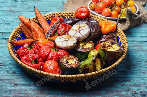 Preview: Oven Baked Peppers,Tomatoes And Eggplant And Carrots