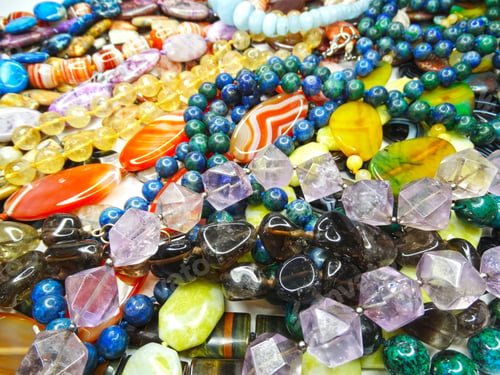Preview: Jewelry Background Fashion Beads Necklace With Bright Crystals
