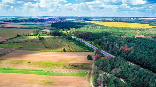 Preview: Landscape Road And Field View From Above
