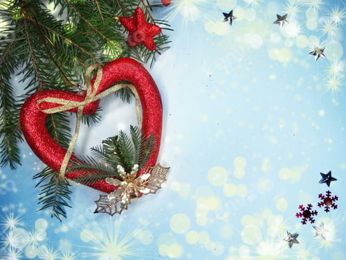 Preview: Christmas Background On Wooden Board Fir Branches Frame