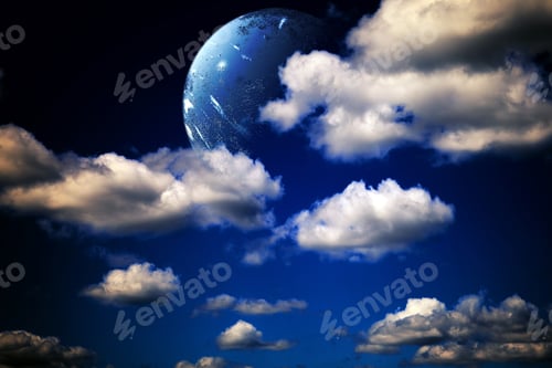 Preview: Nightly Sky With Large Moon