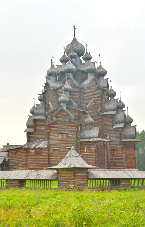 Preview: Wooden Church Of The Intercession In The Style Of Russian Wooden Architecture In The Nevsky Forest