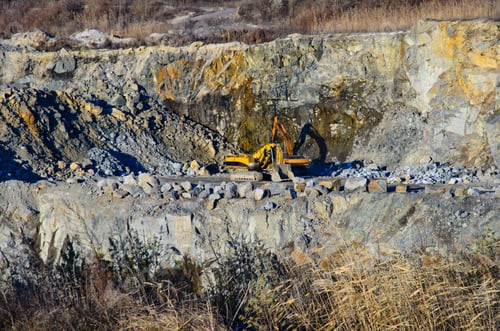 Preview: Big Heavy Excavator In A Granite Quarry