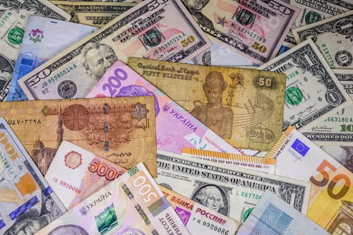 Preview: Currencies from around the world in a pile