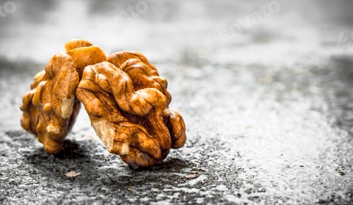 Preview: Walnuts . On The Rustic Background. Free Text Space