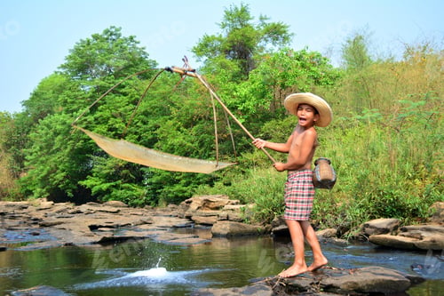 Preview: Asian Children Fishing