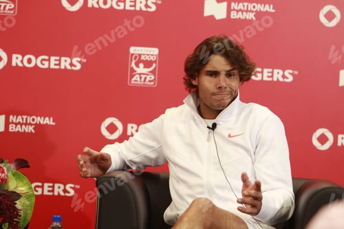 Preview: Toronto- August 13: Rafael Nadal Gives An Interview In Press Conference After He Won A Tournament