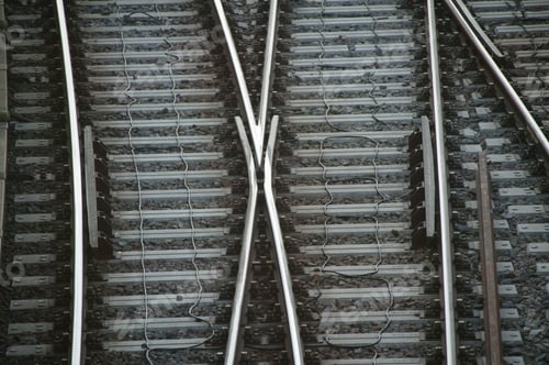 Preview: High Angle View Of Train Track Switch