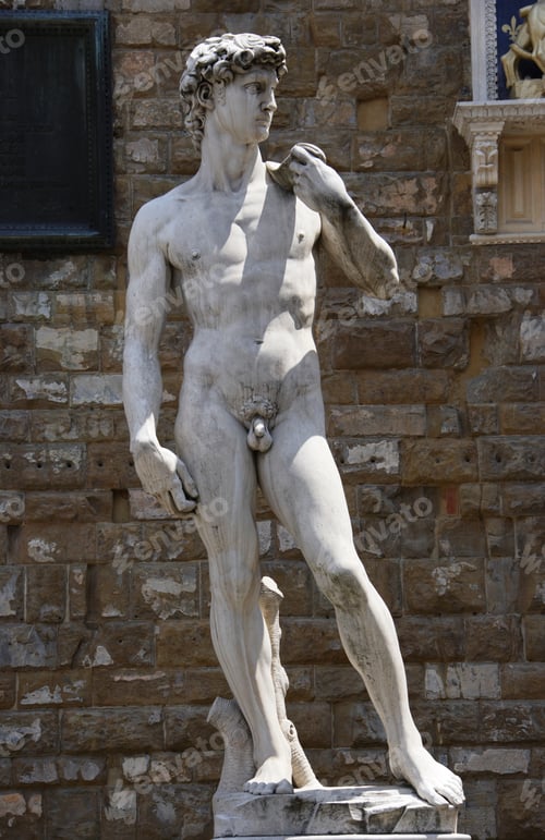 Preview: Statue Of David In Front Of Palazzo Vecchio, Florence, Italy