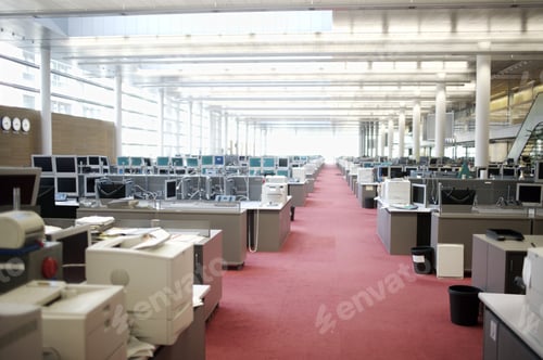 Preview: Hallway In Office With Cubicles