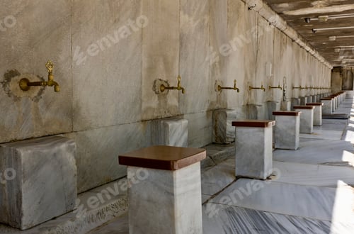 Preview: Washing Area Before Entering The Blue Mosque, Sultan Ahmed Mosque, Istanbul, Turkey