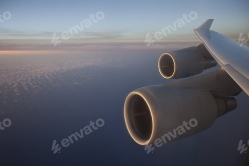 Preview: View Of Engine And Wing On Commercial Airplane