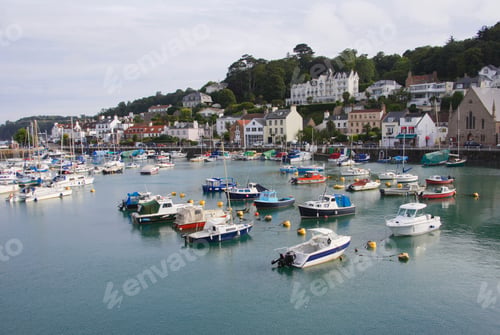 Preview: St. Aubin And Its Fishing Boats At High Tide, St. Aubin'S Bay, Jersey, Channel Islands, Uk