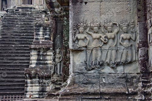 Preview: Hindu Devatas Depicted On The Walls Of Angkor Wat, Angkor, Siem Reap, Cambodia