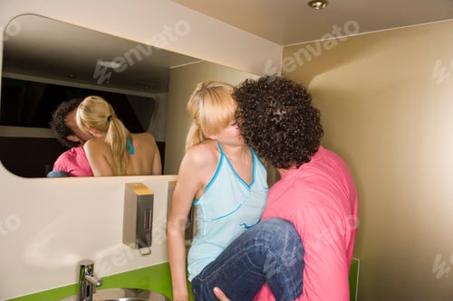 Preview: Couple Making Out In Public Restroom