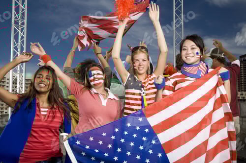 Preview: Multi-Ethnic Female Sports Fans Cheering