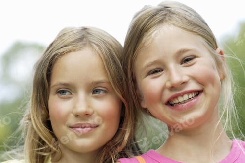 Preview: Young Happy Girls Outdoors, Portrait