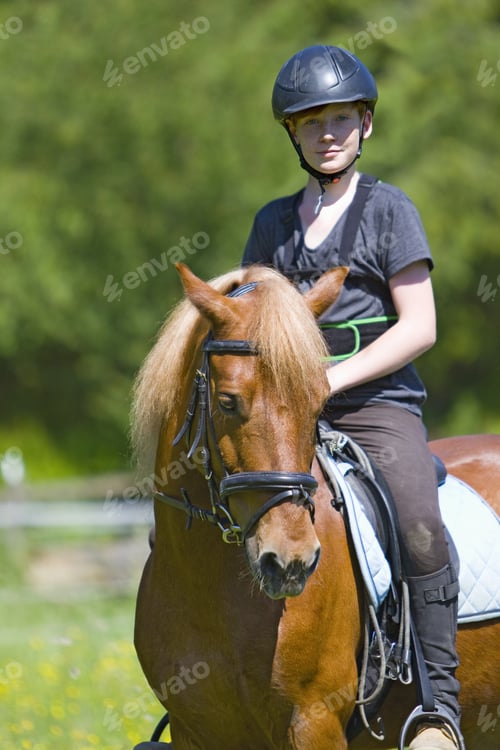 Preview: Boy Horse Riding In Countryside