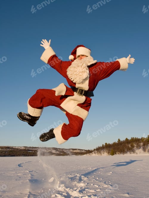 Preview: Santa Claus Jumping In The Snow