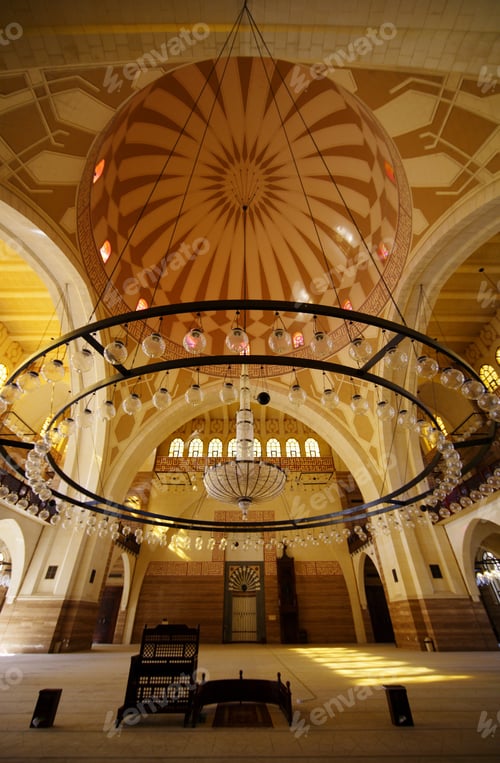 Preview: Ornate Chandelier In Middle Eastern Mosque