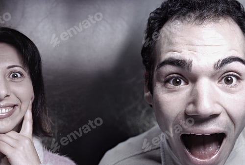 Preview: Partial View Of A Man And Woman Making Funny Faces