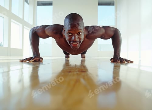 Preview: African American Man Doing Pushups